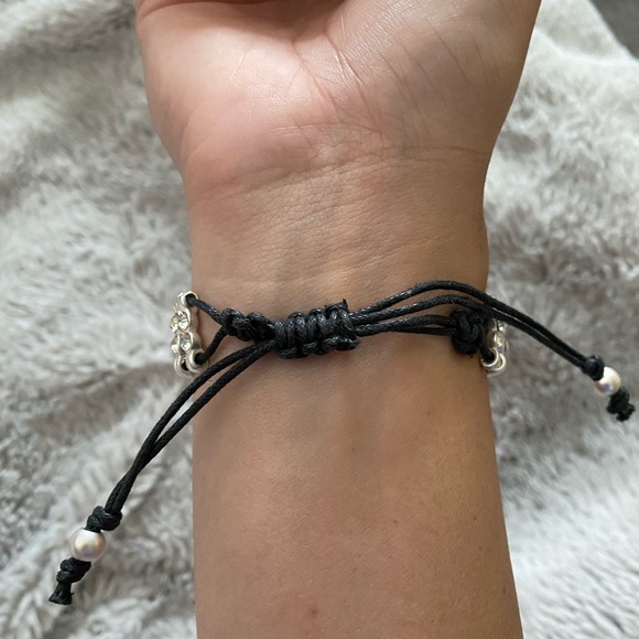 Silver and black gemstone bracelet - Picture 3 of 3